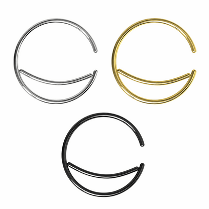 Surgical Steel Crescent Moon Bendable Hoop Ring – 20G (0.8mm) 10mm
