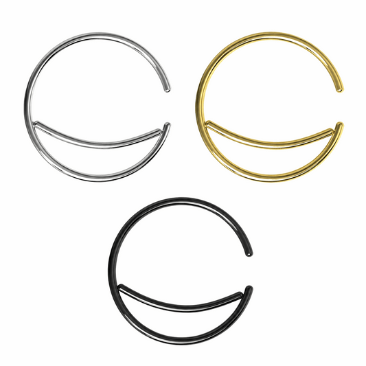 Surgical Steel Crescent Moon Bendable Hoop Ring – 20G (0.8mm) 10mm