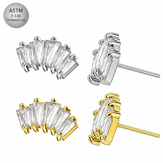 G23 Titanium Crown CZ Threadless Pin Top – 18G & 16G Compatible