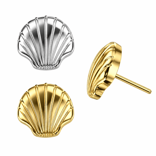 G23 Titanium Seashell Threadless Pin Top – 18G & 16G Compatible