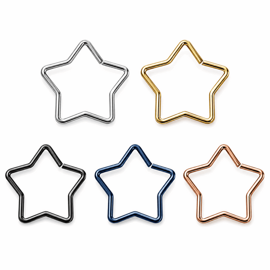316L Surgical Steel Star Single Closure Ring – 18G (1.0mm) 10mm