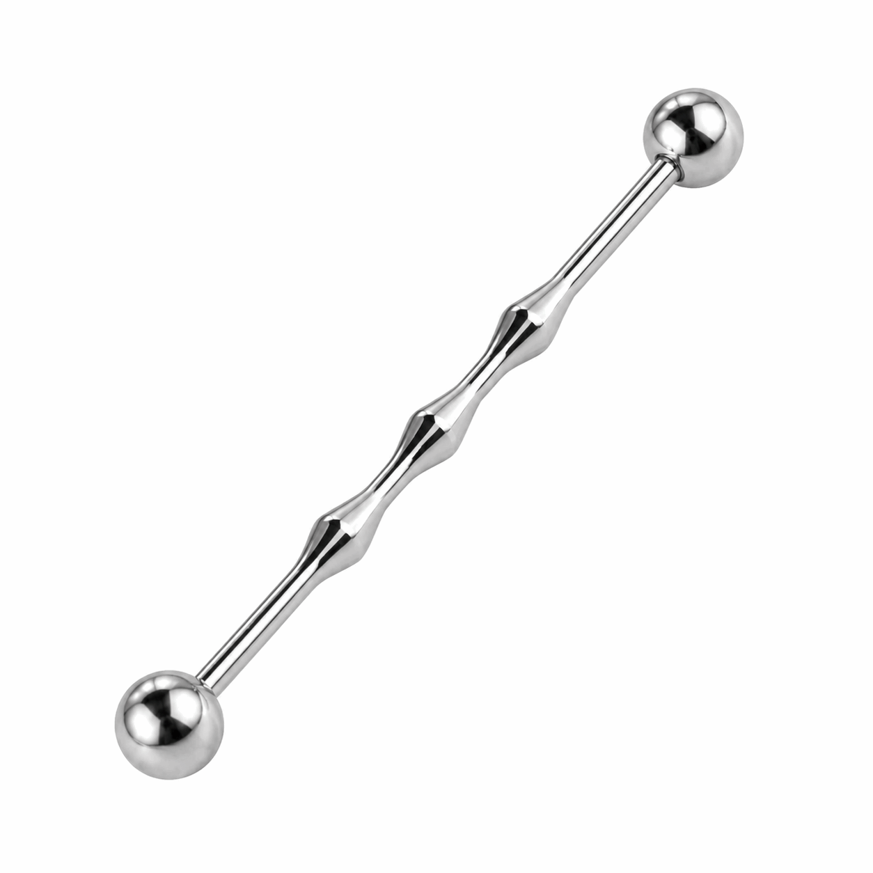 316L Surgical Steel Tri Bumper Centre Industrial Barbell – 14G (1.6mm) 40mm