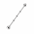 316L Surgical Steel Notched Industrial Barbell – 14G (1.6mm) 40mm