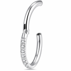316L Surgical Steel CZ Hinged Segment Clicker Ring – 16G