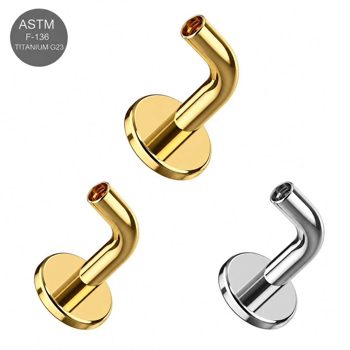 G23 Titanium Threadless Floating Belly Bar – 14G 8mm