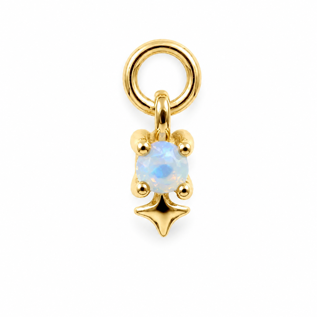 316L Surgical Steel CZ Dangle Charm for Hinged Clicker Rings – Fits 20G, 18G & 16G