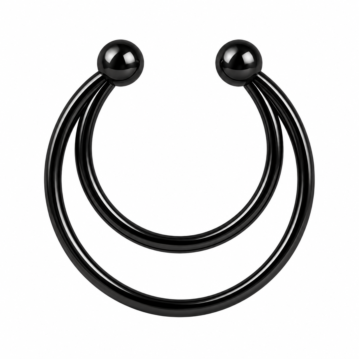 Surgical Steel Twin Circular Fake Septum Ring – 16G (1.2mm) 8mm