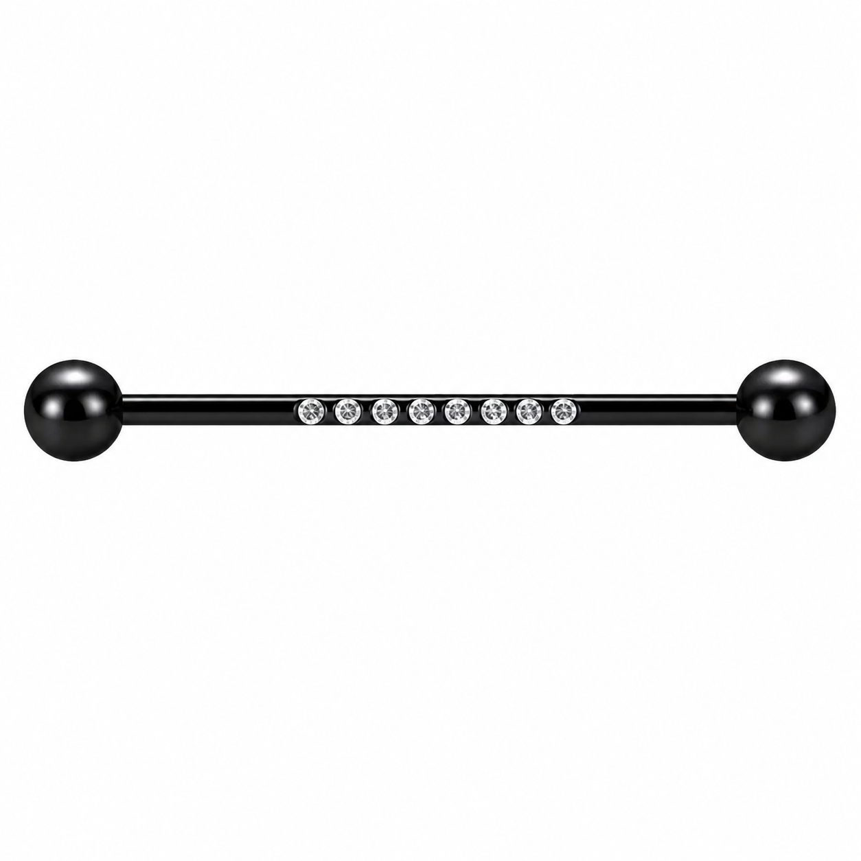 316L Surgical Steel 8 Zircon Industrial Barbell Ear Piercing – 14G (1.6mm)