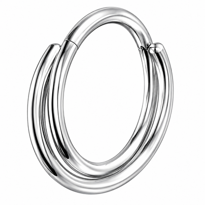 316L Surgical Steel Double Row Twisted Hinged Segment Clicker Ring – 16G (1.2mm) 8mm