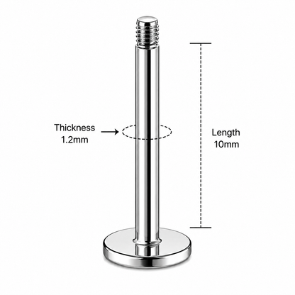 316L Surgical Steel Threaded Labret Accessories – 16G (1.2mm)