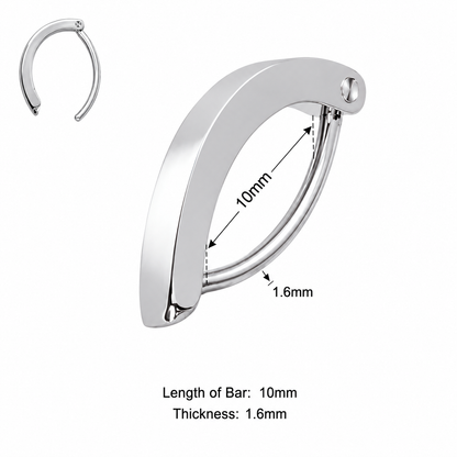 316L Surgical Steel Reverse Curved Clicker Belly Button Ring – 14G (1.6mm) 10mm