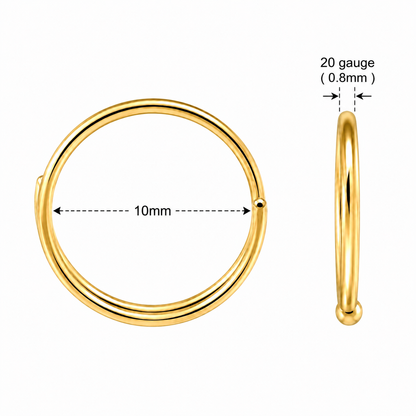 316L Surgical Steel Seamless Double Nose Hoop Ring – 20G (0.8mm)