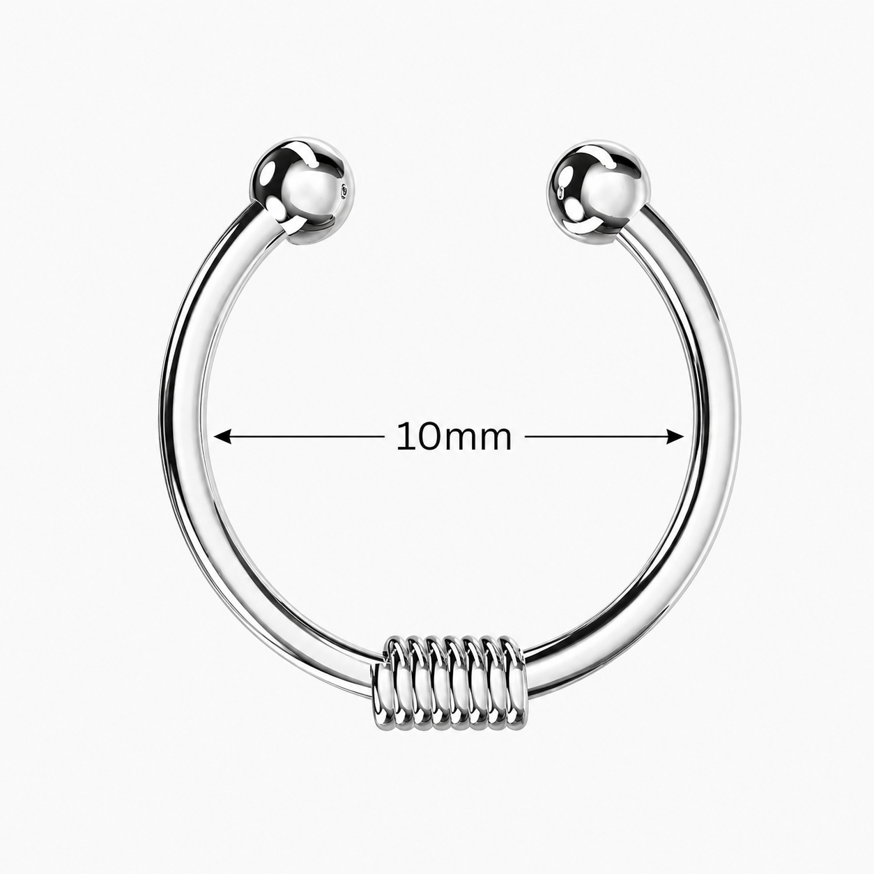 Surgical Steel Circular Spring Fake Septum Piercing – 16G (1.2mm) 10mm