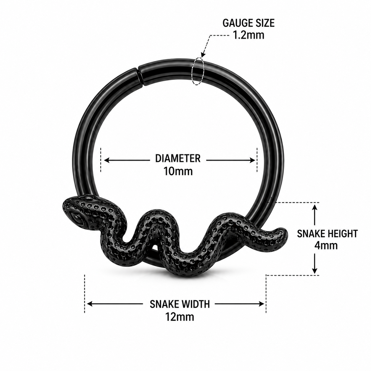 Slithering Snake Hinged Segment Clicker Ring – 16G (1.2mm)