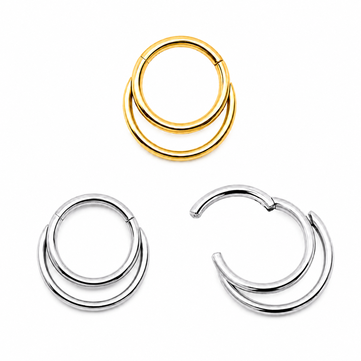 Crescent Moon Hinged Segment Clicker Ring – 16G (1.2mm)