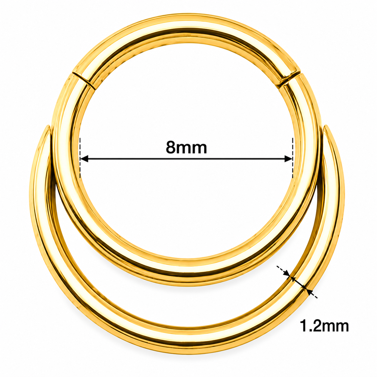 Crescent Moon Hinged Segment Clicker Ring – 16G (1.2mm)