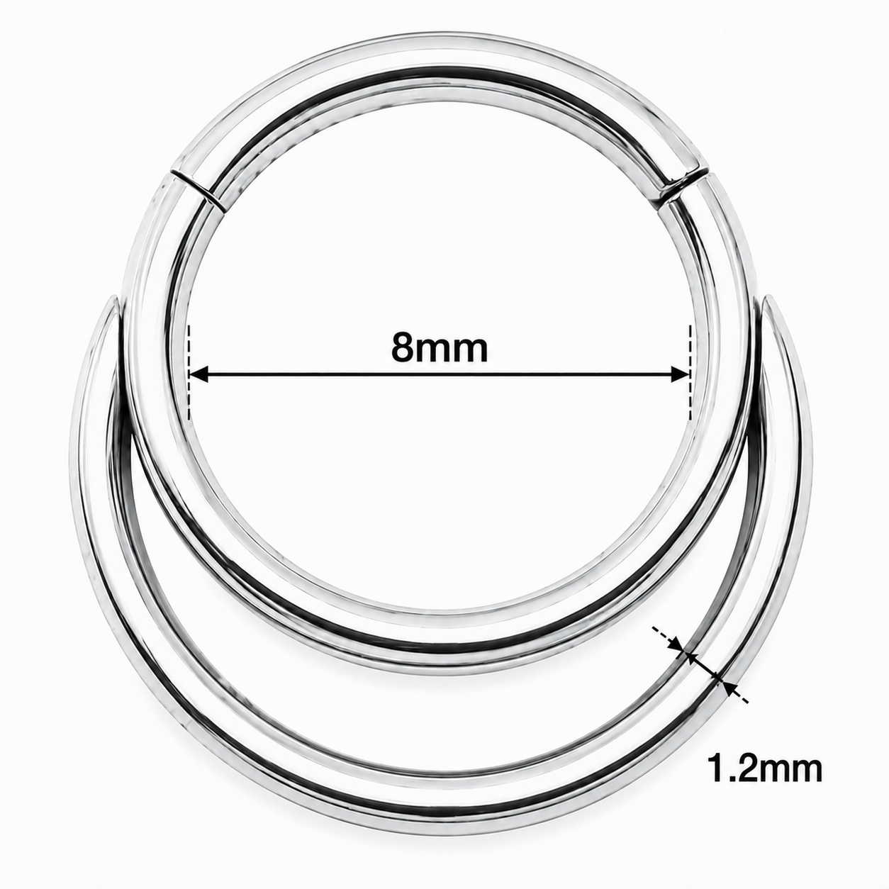 Crescent Moon Hinged Segment Clicker Ring – 16G (1.2mm)
