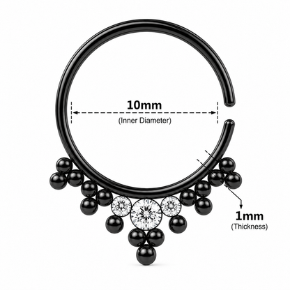 Jeweled Tribal Multi Dotted Septum Ring – 18G (1.0mm) 8mm