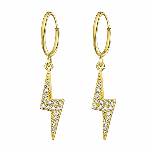 316L Surgical Steel Segment Hoop Earrings with Dangling Flash – Pair