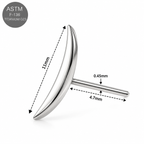 ASTM F136 Titanium Solid Crescent Moon Threadless Top – 18G/16G Compatible