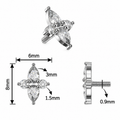 316L Surgical Steel Marquise & Round CZ Internally Threaded Top