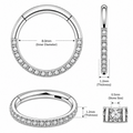 316L Surgical Steel CZ Hinged Segment Clicker Ring – 16G