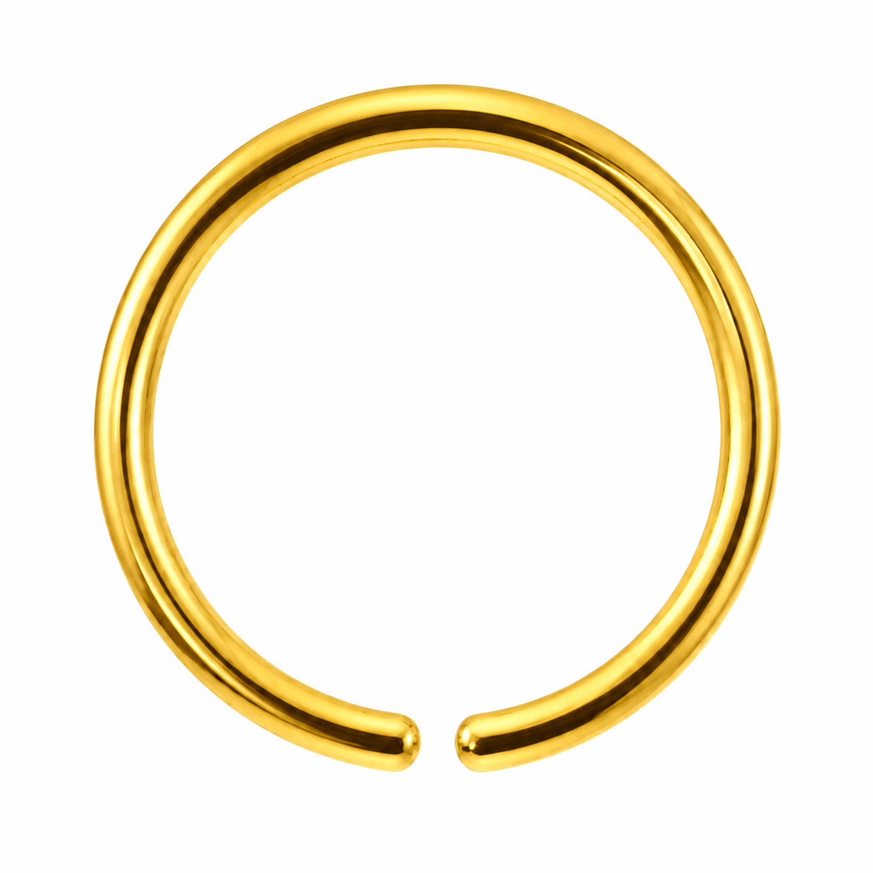 316L Surgical Steel Gold PVD Seamless Nose Ring – 0.6mm to 1.2mm
