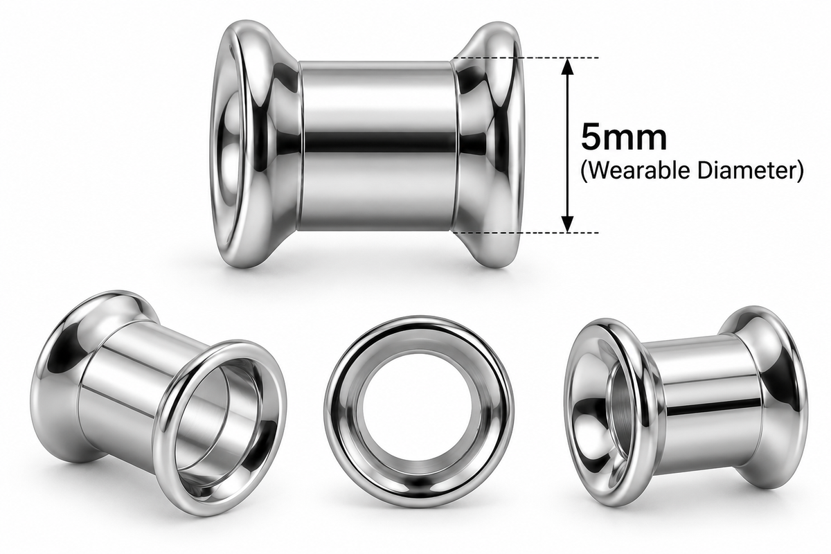 316L Surgical Steel Internally Threaded Ear Flesh Tunnel