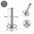 G23 Titanium CZ Five-Stone Curved Threadless Top with Flat Back Labret – 18G/16G Compatible