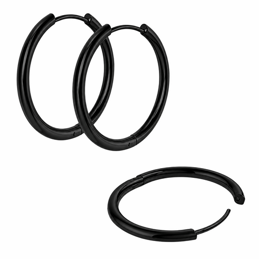 316L Stainless Steel Hinged Sleeper Hoop Earrings – 2.0mm to 3.0mm Pair
