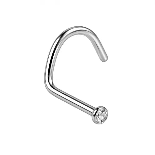 316L Surgical Steel 2mm CZ jeweled 18G Nose screw stud