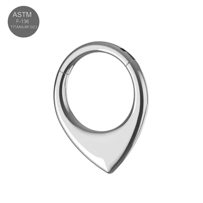 टाइटेनियम V आकार की हिन्ग्ड सेगमेंट क्लिकर रिंग – 16G (1.2मिमी) 8मिमी