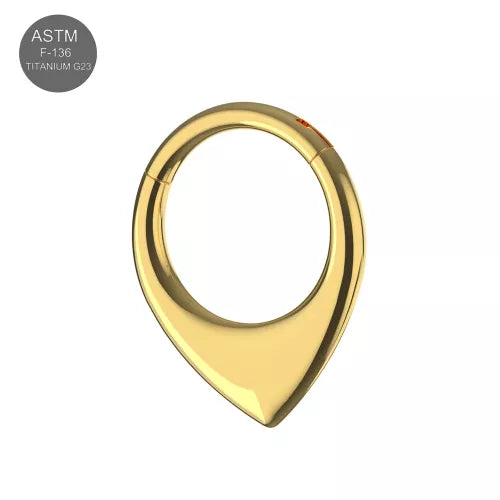 Titanium V Shaped Hinged Segment Clicker Ring – 16G (1.2mm) 8mm