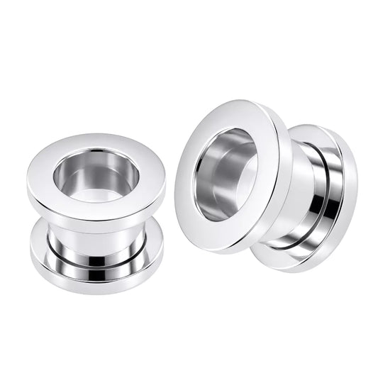 316L Surgical Steel Externally Threaded Ear Flesh Tunnel